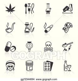 Vector Art - Drugs icons black. Clipart Drawing gg72344694 ...