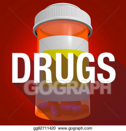 Stock Illustration - Drugs medicine bottle word long shadow ...