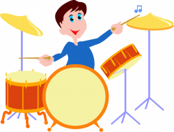 Free cartoon man playing the drums clip art image from Free-Clip-Art ...