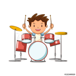 Child playing drums - Buy this stock vector and explore ...