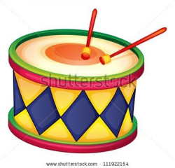 illustration of a colorful drum on a white - stock vector ...