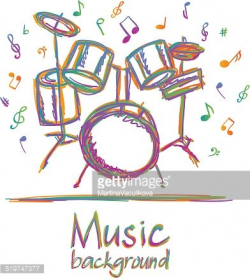 Drums Music Background With Notes premium clipart ...