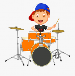 Drum Clipart Drum Notes - Boy Playing Drums Cartoon ...