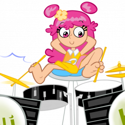 Ami playing the drums with her feet by waffengrunt on DeviantArt