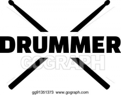 Vector Stock - Drum sticks with word drummer. Clipart ...