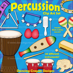 Musical Instruments: Classroom Percussion Instruments Clip Art