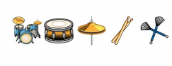 DRUM KIT CLIPART - Rock band drums and percussion icons ...