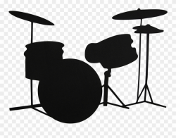 Silhouette Clipart Drum - Drum Set Clipart Silhouette - Png ...