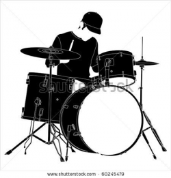 Drummer Silhouette Clip Art | Drummer Silhouette. Stock ...