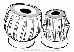 Learn How to Draw a Tabla (Musical Instruments) Step by Step ...