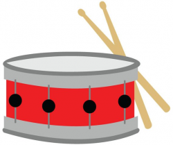 Snare Drum Clip Art/ Red Snare Drum with Drumsticks Vector ...