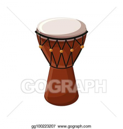 Vector Clipart - Turkish traditional drum isolated over ...