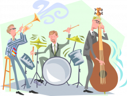 Dixie Jazz Band Musicians Perform - Vector Image