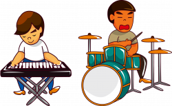 Rock Band Cartoon Musical ensemble Rock music - Playing drums 2244 ...