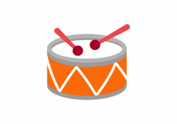 Orange Flat Drum With Red Drumsticks by superawesomevectors ...