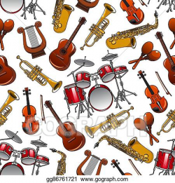 Vector Clipart - Seamless pattern of orchestra musical ...