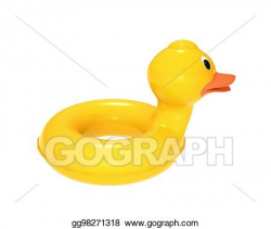 Stock Illustration - Swimming ring in shape of duck with ...