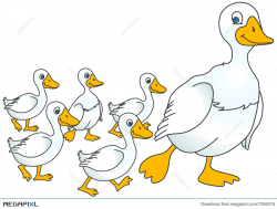 Mother Goose And Baby Geese Illustration 7206318 - Megapixl