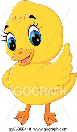 Vector Art - Cute baby duck cartoon. EPS clipart gg85388418 ...