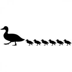 Silhouette Design Store - View Design #271581: mother duck ...