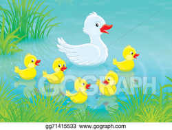 Stock Illustration - Duck and ducklings. Clipart gg71415533 ...