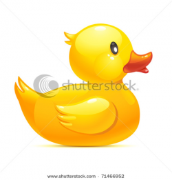 Clip Art Illustration Of A Cute Rubber duck On A White ...