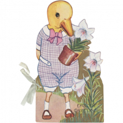 Vintage Embossed Die-Cut Little Boy Duck Easter Booklet | Easter ...