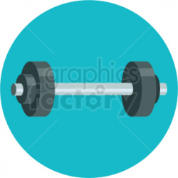 dumbbell icon with blue circle background . Royalty-free icon # 406073