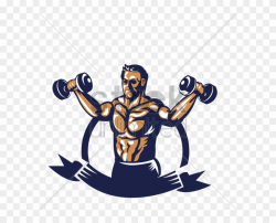 Barbell Clipart Bodybuilding - Bodybuilder With Dumbbell ...
