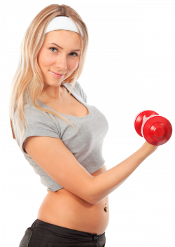 Young fitness girl working out with dumbbells | 1designshop