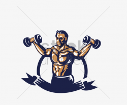 Dumbbells Clipart Group Fitness - Bodybuilder With Dumbbell ...