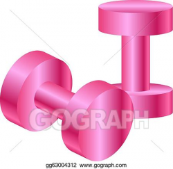 EPS Illustration - Pink dumbbells. Vector Clipart gg63004312 ...