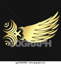 Vector Art - Dumbbells and a wing symbol. Clipart Drawing ...