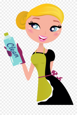 Maid Clipart Cleaning Lady - Cartoon Cleaning Lady - Png ...