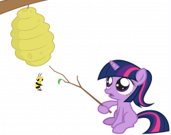 1644431 - artist:amarthgul, bee, beehive, female, filly, filly ...
