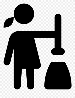This Icon Is Of A Woman With A Broom Sweeping Dust/debris ...