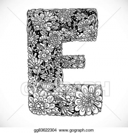 Vector Illustration - Doodles font from ornamental flowers ...