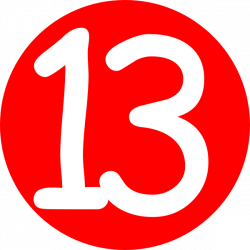 Red, Rounded,with Number 13 2 Clip Art at Clker.com - vector clip ...
