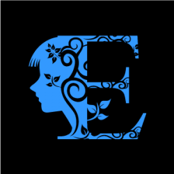 Graphic Design of Flower Clipart - Blue Alphabet E with ...