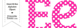 Hot Pink Polka Dot Letter E Clipart — Printable Treats.com