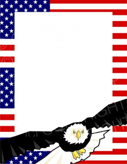 American Flag and Bald Eagle Page Border Prawny Frame Clip ...