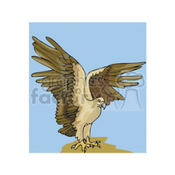 Golden eagle standing with outstretched wings clipart. Royalty-free clipart  # 130383