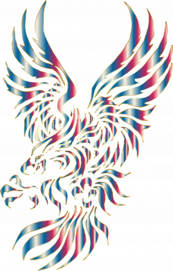Clipart - Chromatic Tribal Eagle 2 No Background