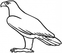 Simple eagle standing coloring page | Eagle Coloring Pages ...