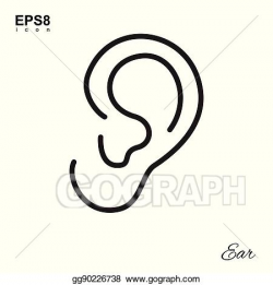 EPS Vector - Simple human ear icon. Stock Clipart ...