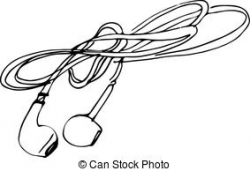 Earbuds Clipart Black And White - Letters