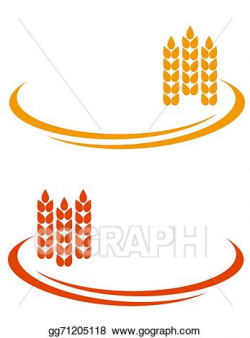 Vector Art - Wheat ears with decorative line. Clipart ...