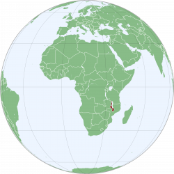 Clipart - Map of Malawi in Africa
