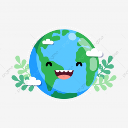 Lovely Cute Cartoon Cartoon Earth Earth Leaf, Green Leaf ...
