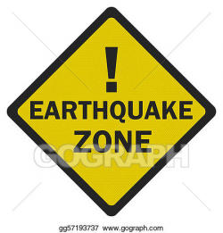 Clip Art - Photo realistic 'earthquake zone' sign, isolated ...